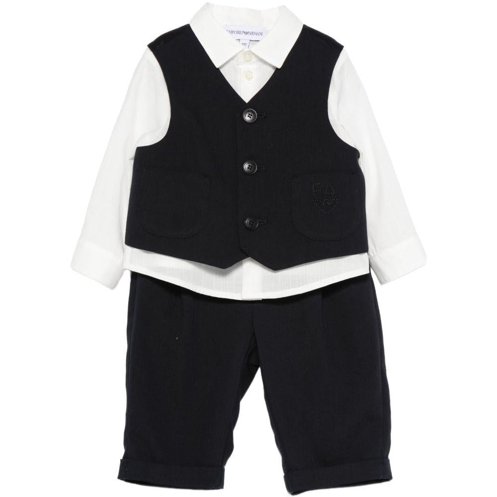 Abito per neonato Emporio Armani Kids blu con bottoni - Rubino Kids