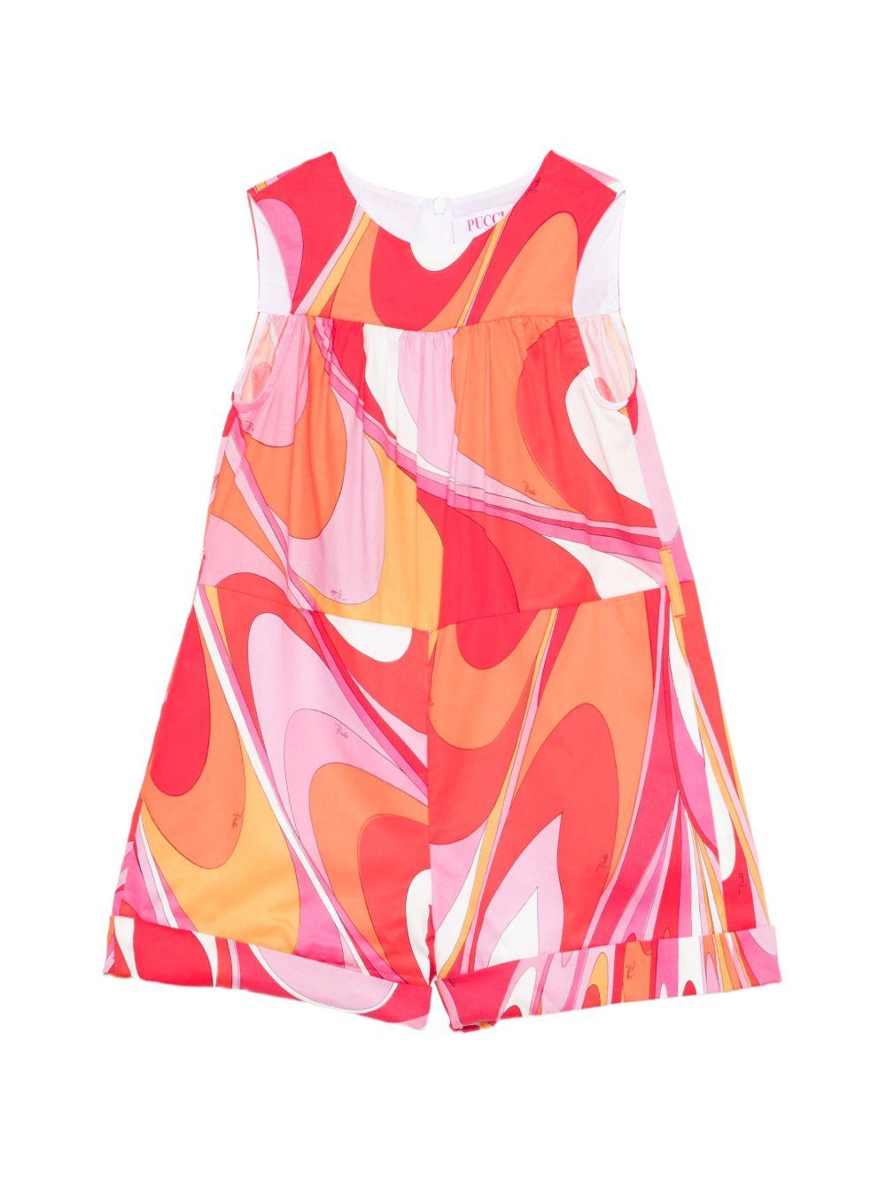 Abito smanicato per bambina Emilio Pucci Junior multicolor con stampa all - over - Rubino Kids