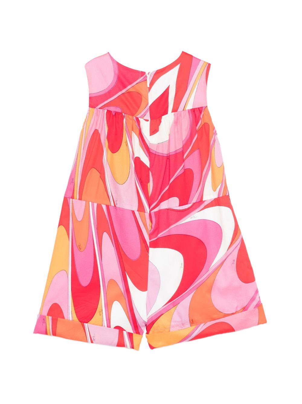 Abito smanicato per bambina Emilio Pucci Junior multicolor con stampa all - over - Rubino Kids