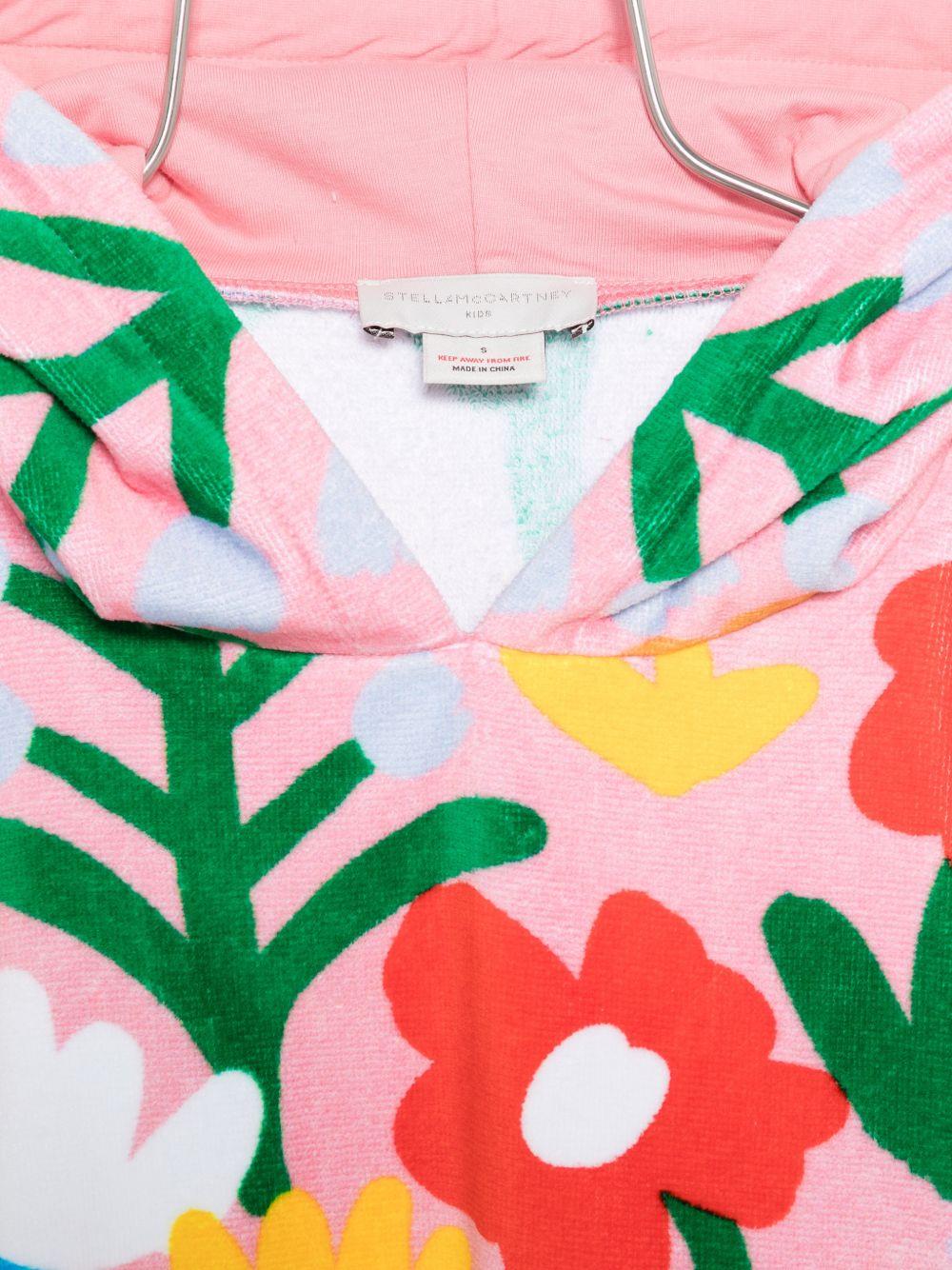 Accappatoio per bambina Stella McCartney Kids rosa con stampa floreale all - over - Rubino Kids