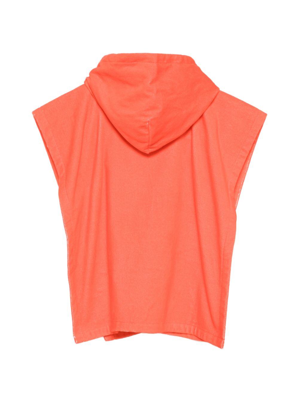 Accappatoio per bambini Stella McCartney Kids arancione con logo sul davanti - Rubino Kids