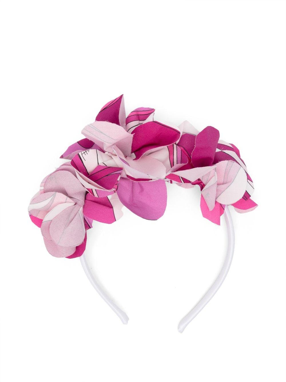 Accessorio per capelli per bambina Emilio Pucci Junior rosa a fiori - Rubino Kids