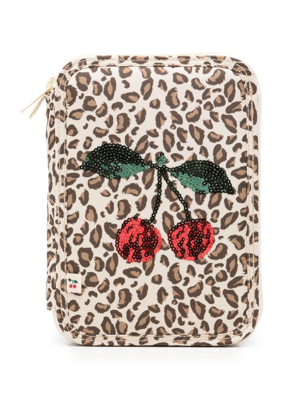 Astuccio per bambina Konges Slojd multicolor con stampa leopardata - Rubino Kids