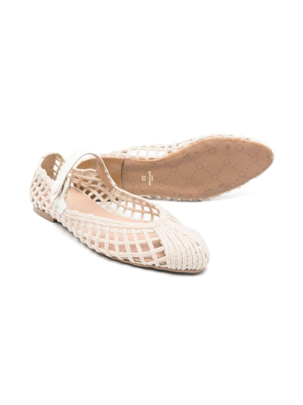 Ballerine in pelle per bambina Eli1957 beige con cinturino - Rubino Kids