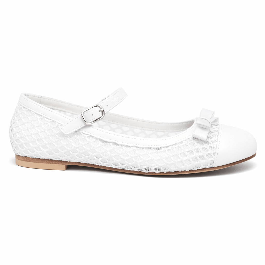 Ballerine per bambina Andrea Montelpare bianche con strato a rete - Rubino Kids