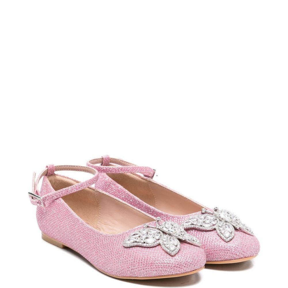 Ballerine per bambina Aruna Seth rosa con applicazione farfalla - Rubino Kids