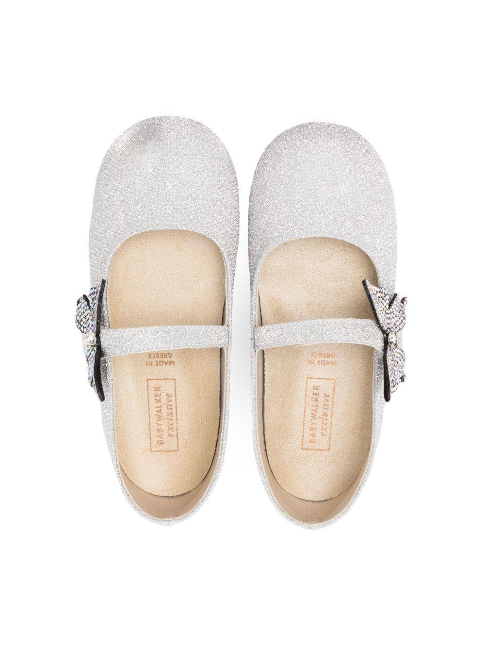 Ballerine per bambina BabyWalker bianche con decorazione cristalli - Rubino Kids