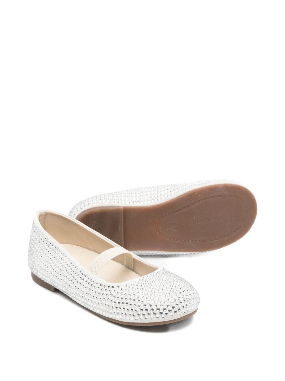 Ballerine per bambina BabyWalker bianco con decorazione - Rubino Kids