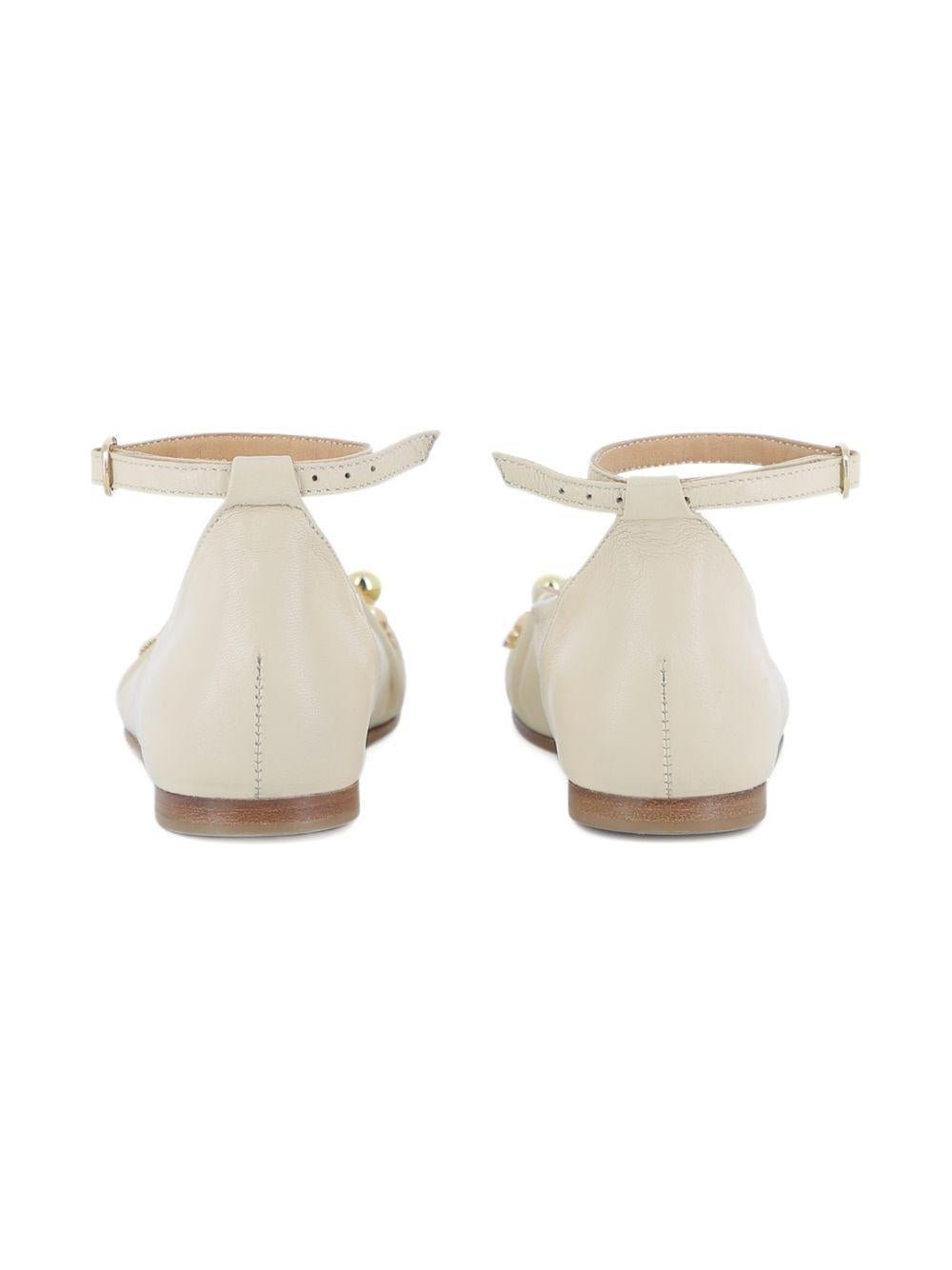 Ballerine per bambina Chloé Kids écru con ciondolo - Rubino Kids