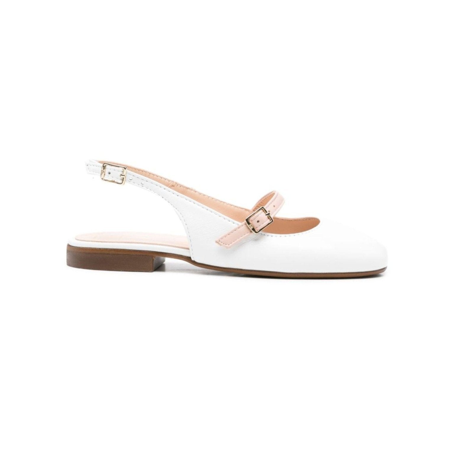 Ballerine per bambina Eli1957 bianche con cinturino a fibbia - Rubino Kids