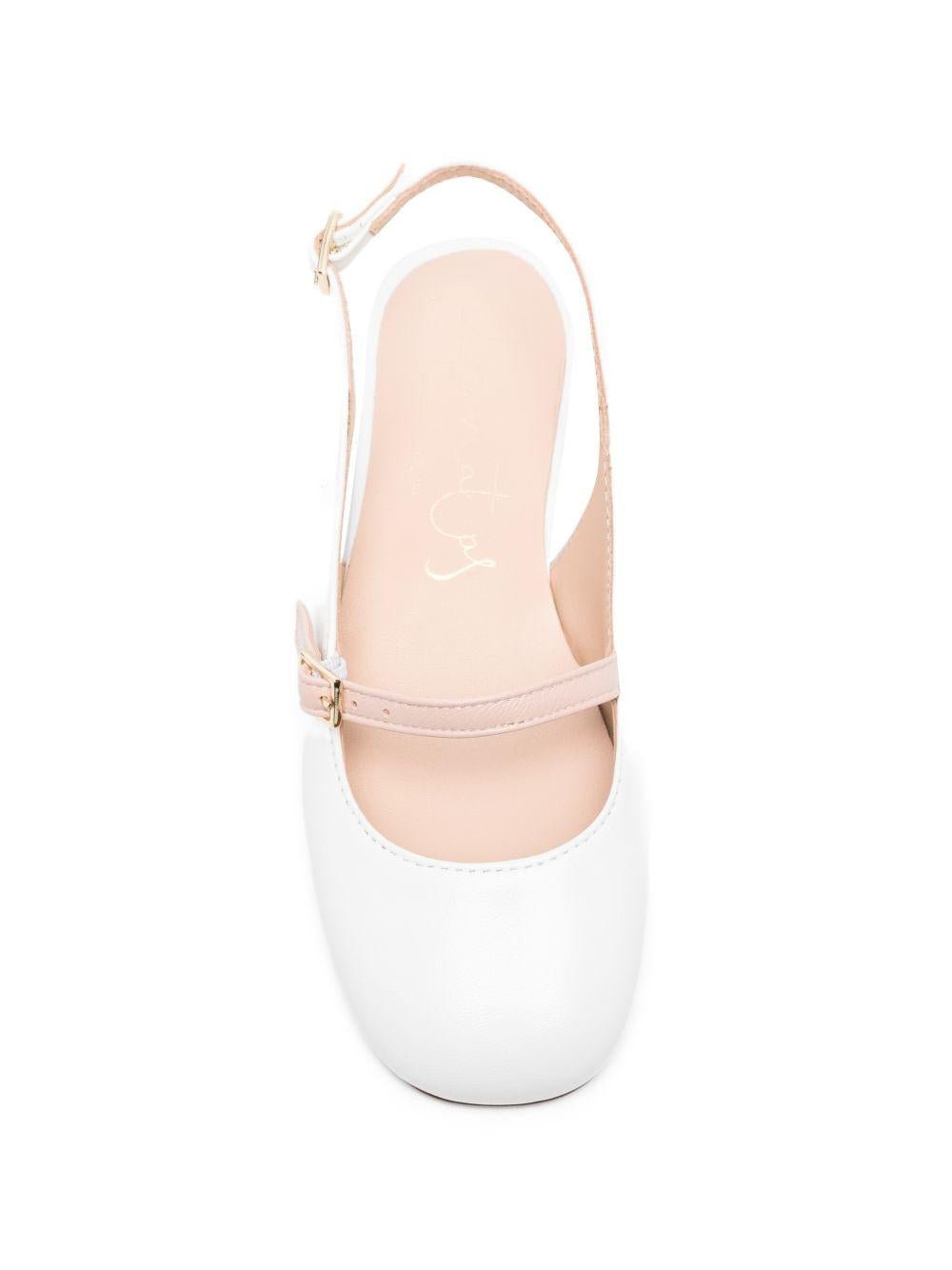 Ballerine per bambina Eli1957 bianche con cinturino a fibbia - Rubino Kids