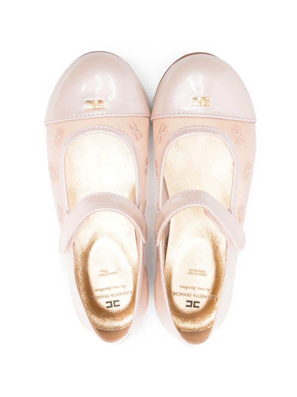 Ballerine per bambina Elisabetta Franchi La Mia Bambina rosa con applicazione logo - Rubino Kids