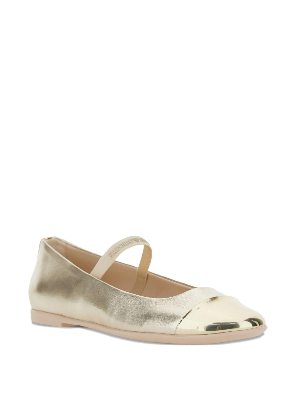 Ballerine per bambina Emporio Armani Kids oro con cinturino - Rubino Kids