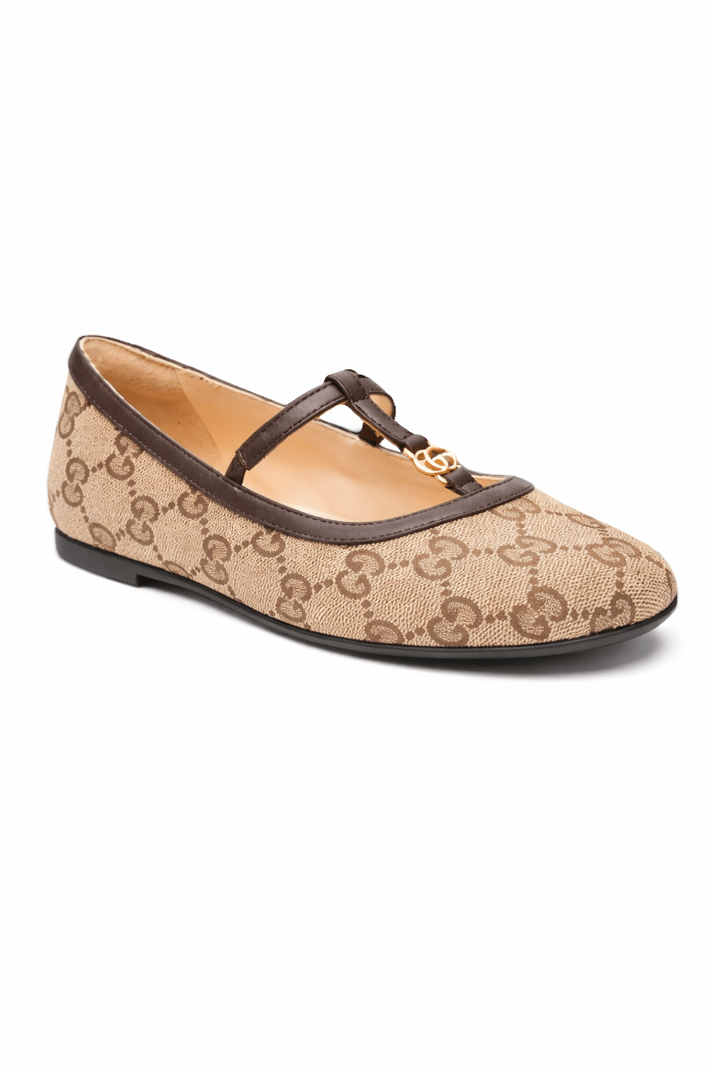 Ballerine per bambina Gucci Kids beige in tela con motivo GG - Rubino Kids
