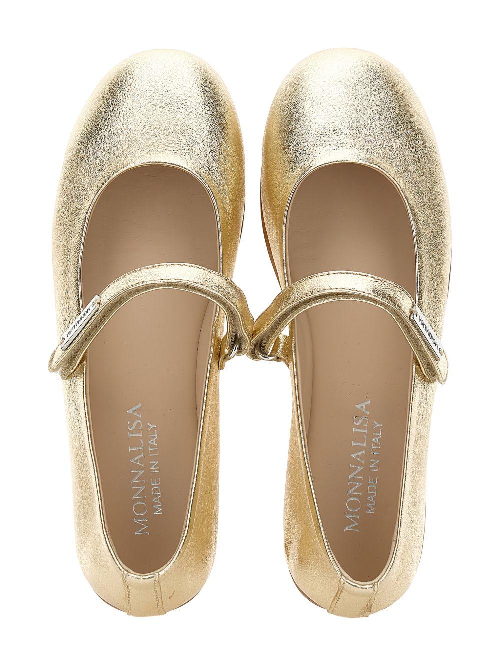 Ballerine per bambina Monnalisa color oro con cinturino - Rubino Kids