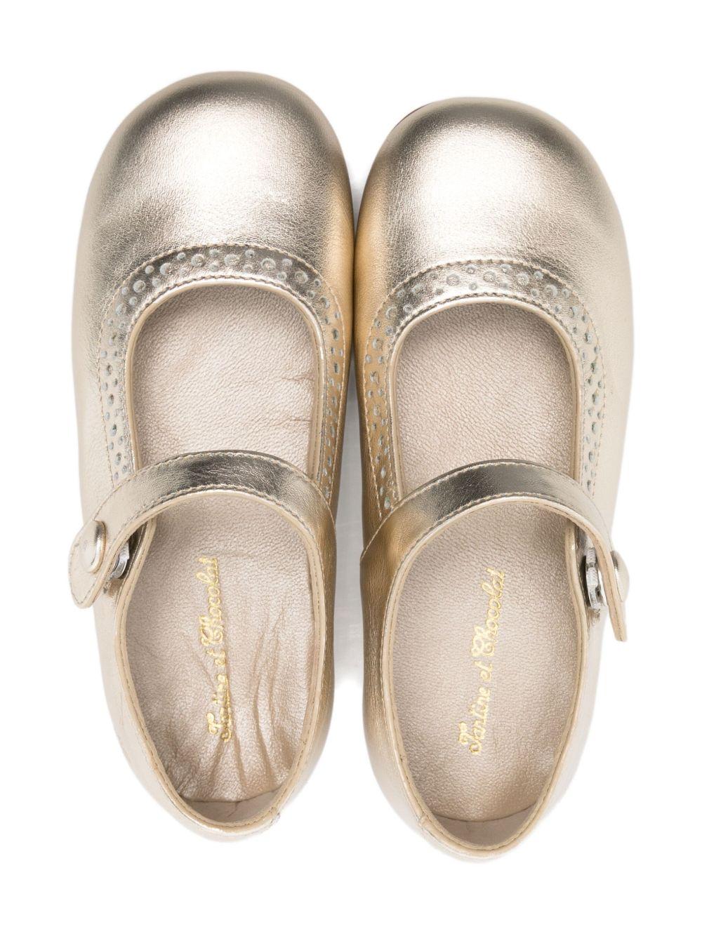 Ballerine per bambina Tartine Et Chocolat oro con cinturino - Rubino Kids