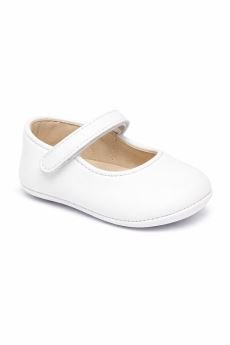 Ballerine per neonata Andrea Montelpare bianco con chiusura a strappo - Rubino Kids