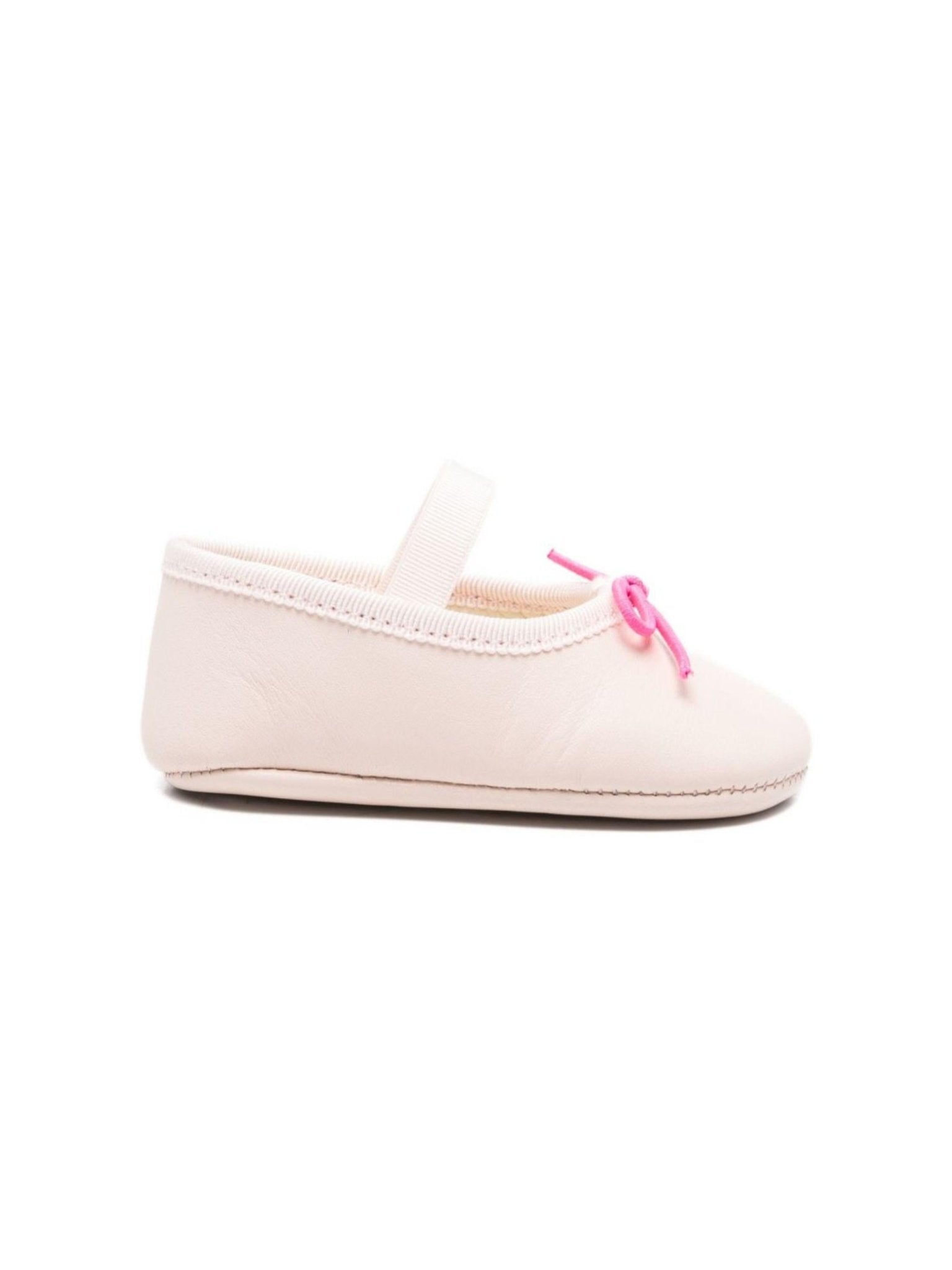Ballerine per neonata Bonpoint rosa con dettaglio fiocco fucsia - Rubino Kids