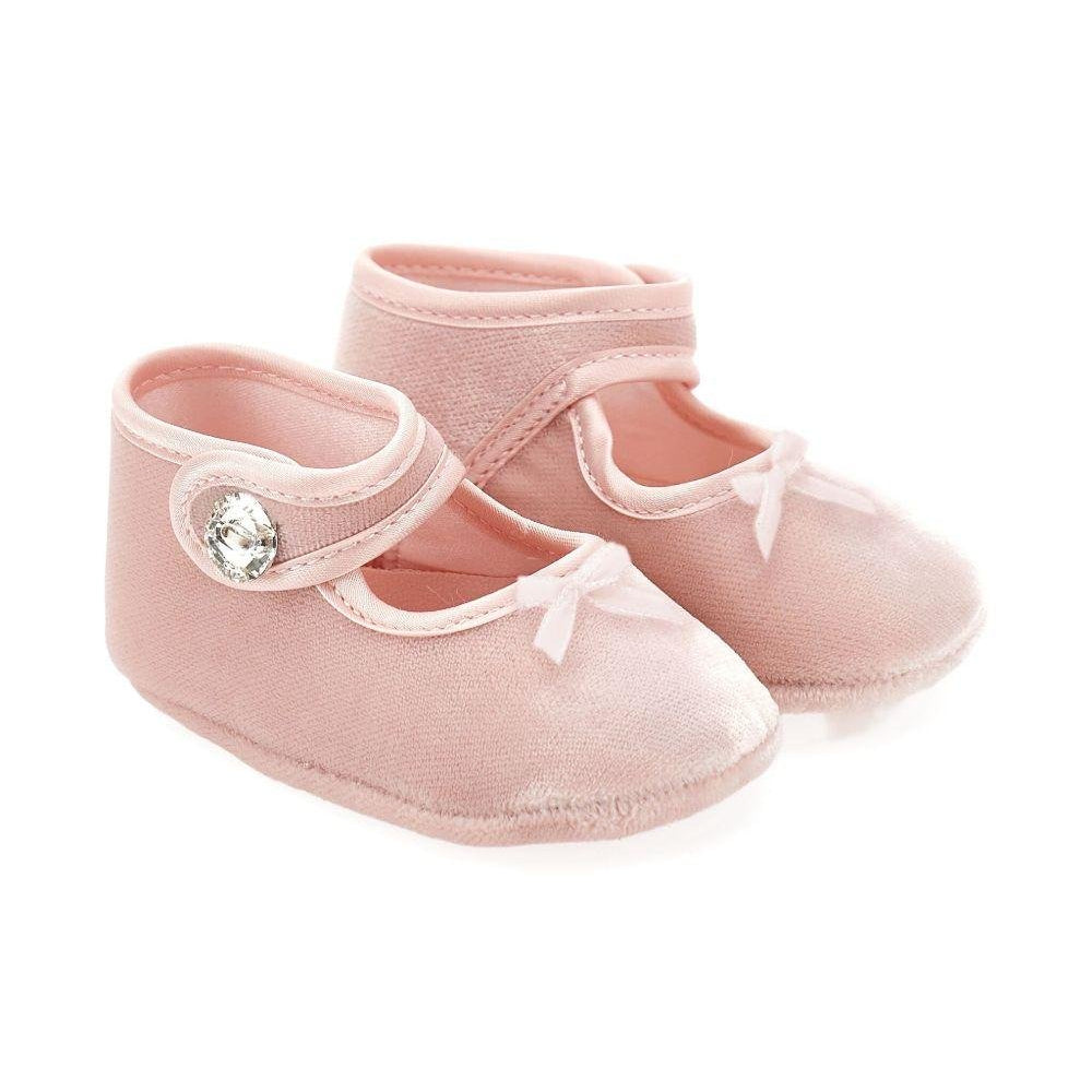 Ballerine per neonata Monnalisa rosa con cinturino Mary Jane - Rubino Kids
