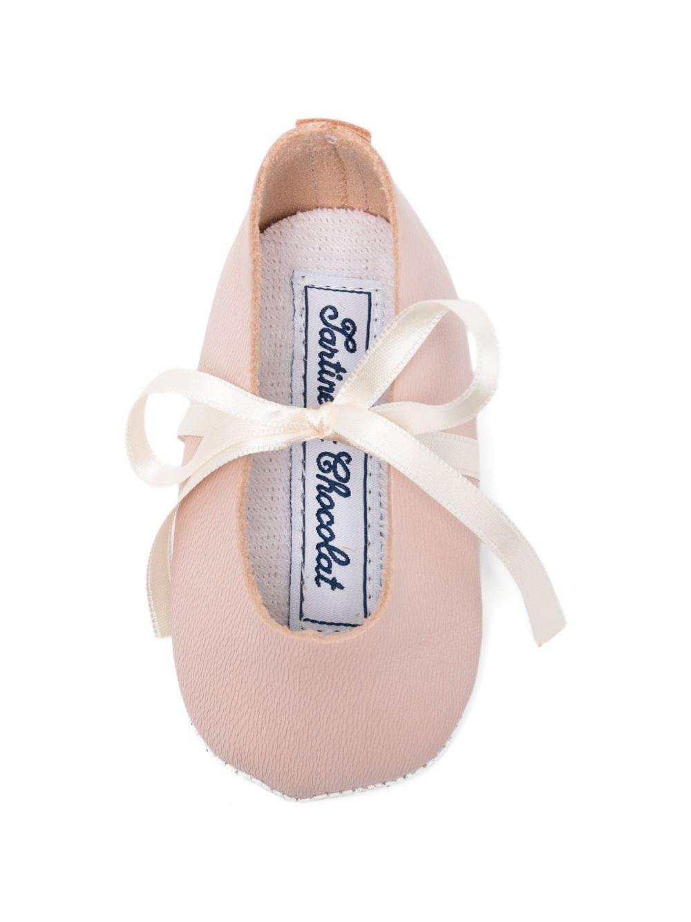 Ballerine per neonata Tartine & Chocolat rosa con nastro - Rubino Kids