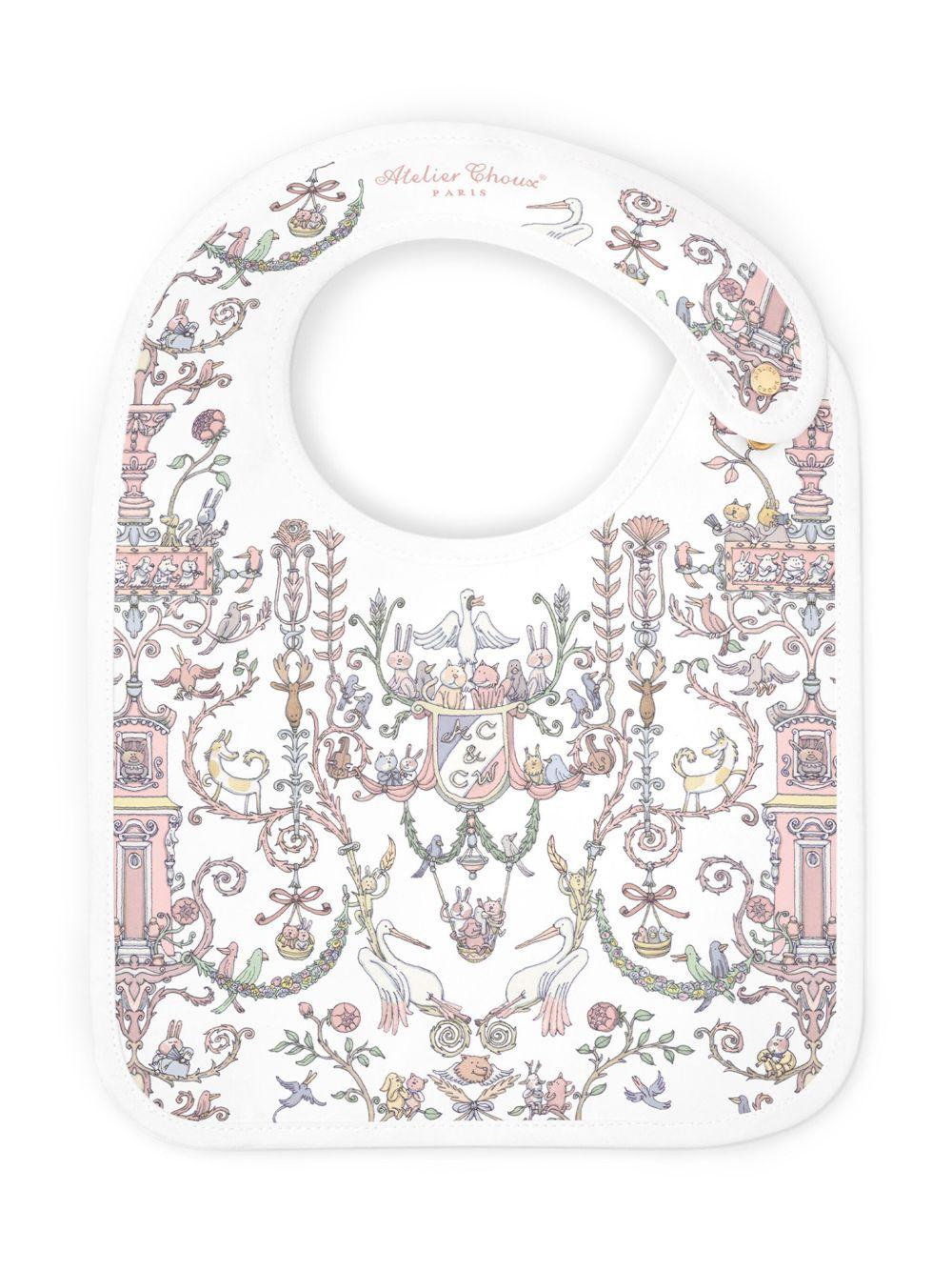 Bavaglino per neonati Atelier Choux bianco con stampa - Rubino Kids