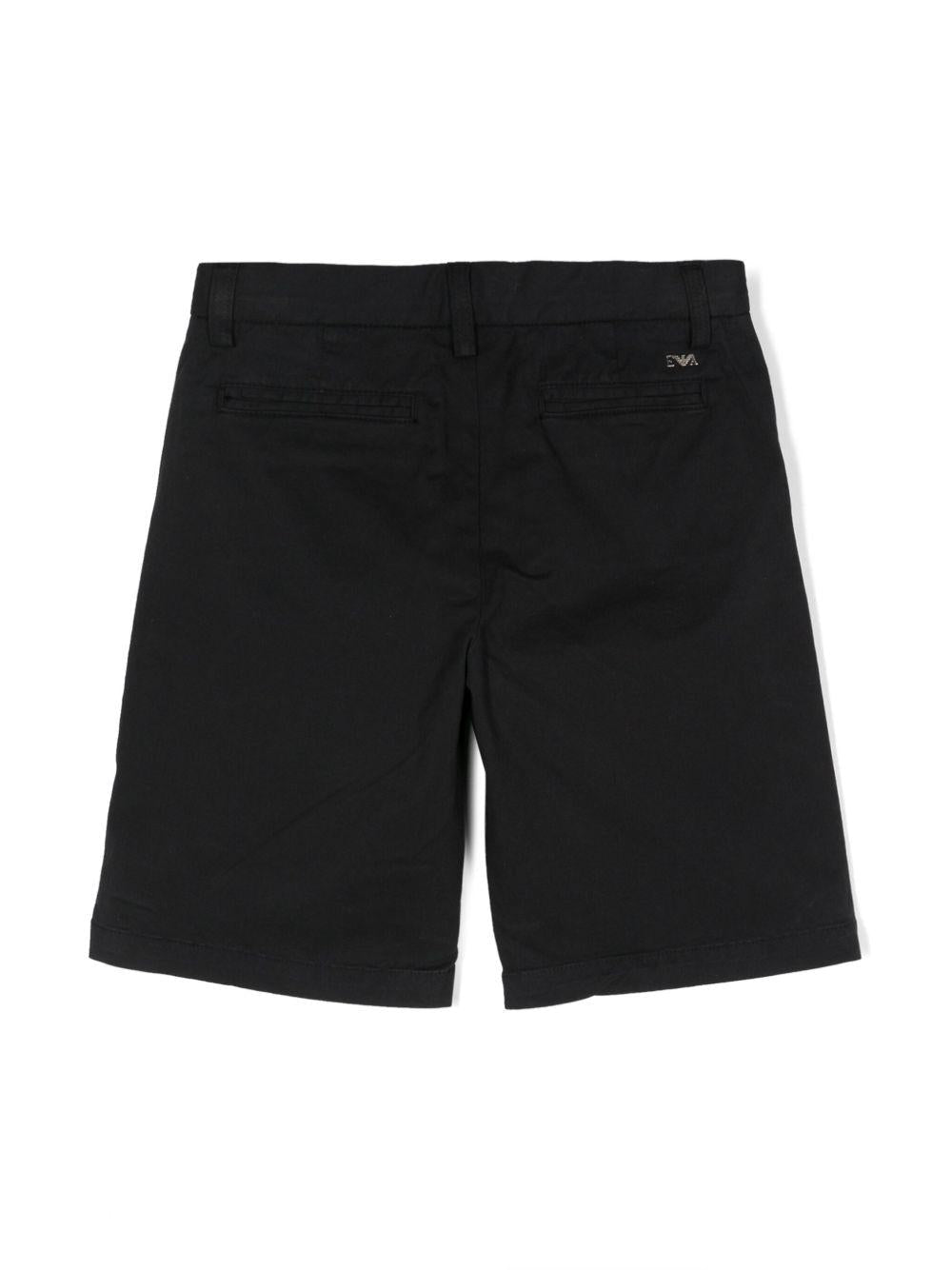 Bermuda per bambino Emporio Armani Kids blu con placca logo - Rubino Kids