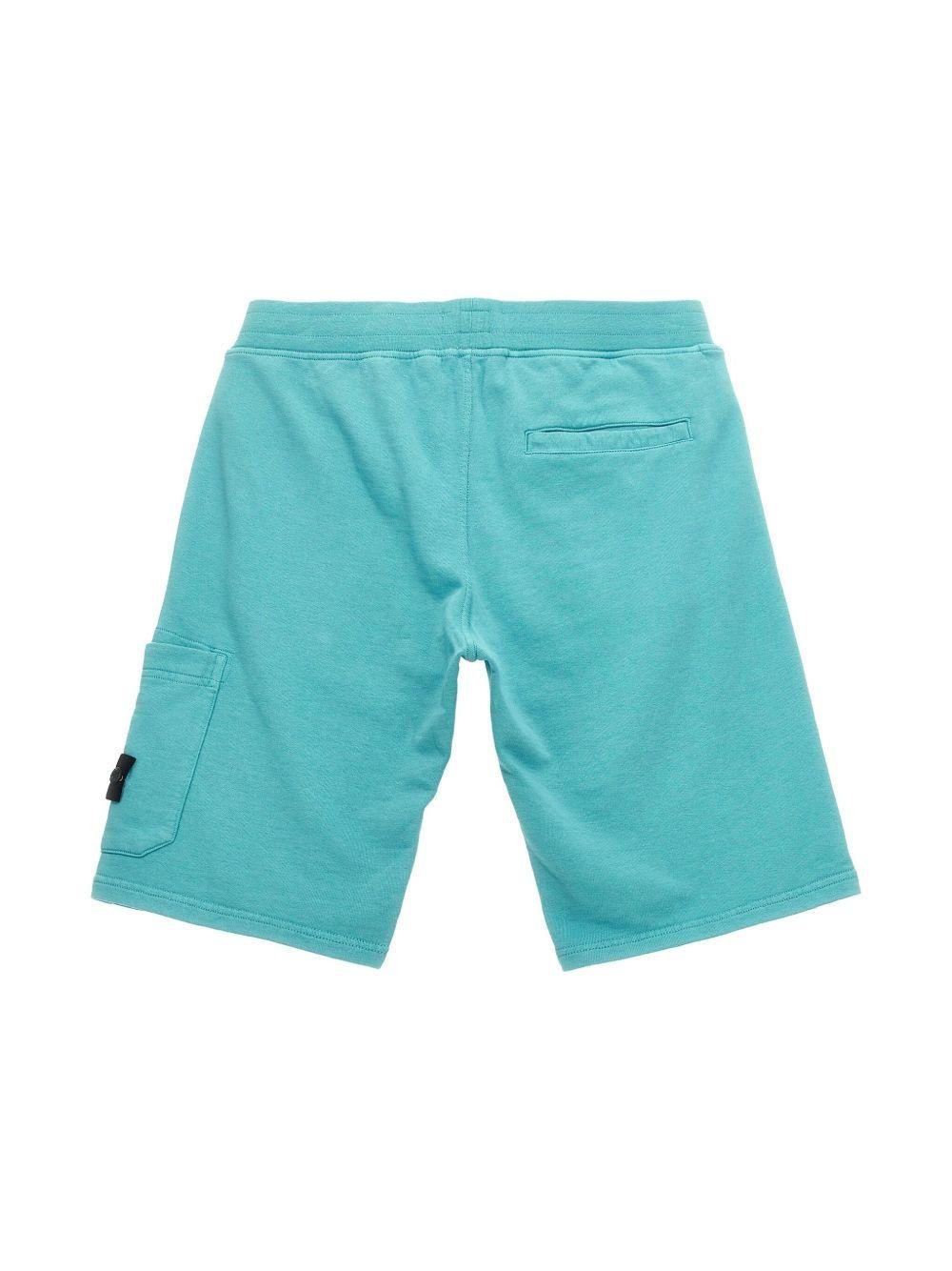 Bermuda per bambino Stone Island Junior azzurro con applicazione - Rubino Kids