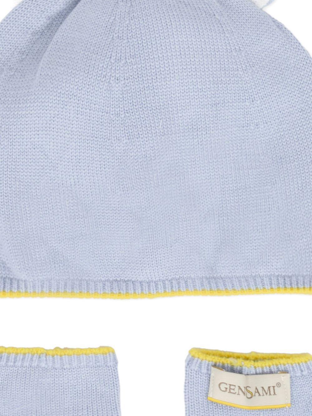 Berretto e calzini per neonati Gensami Kids azzurro con bordo a contrasto (2 pezzi) - Rubino Kids