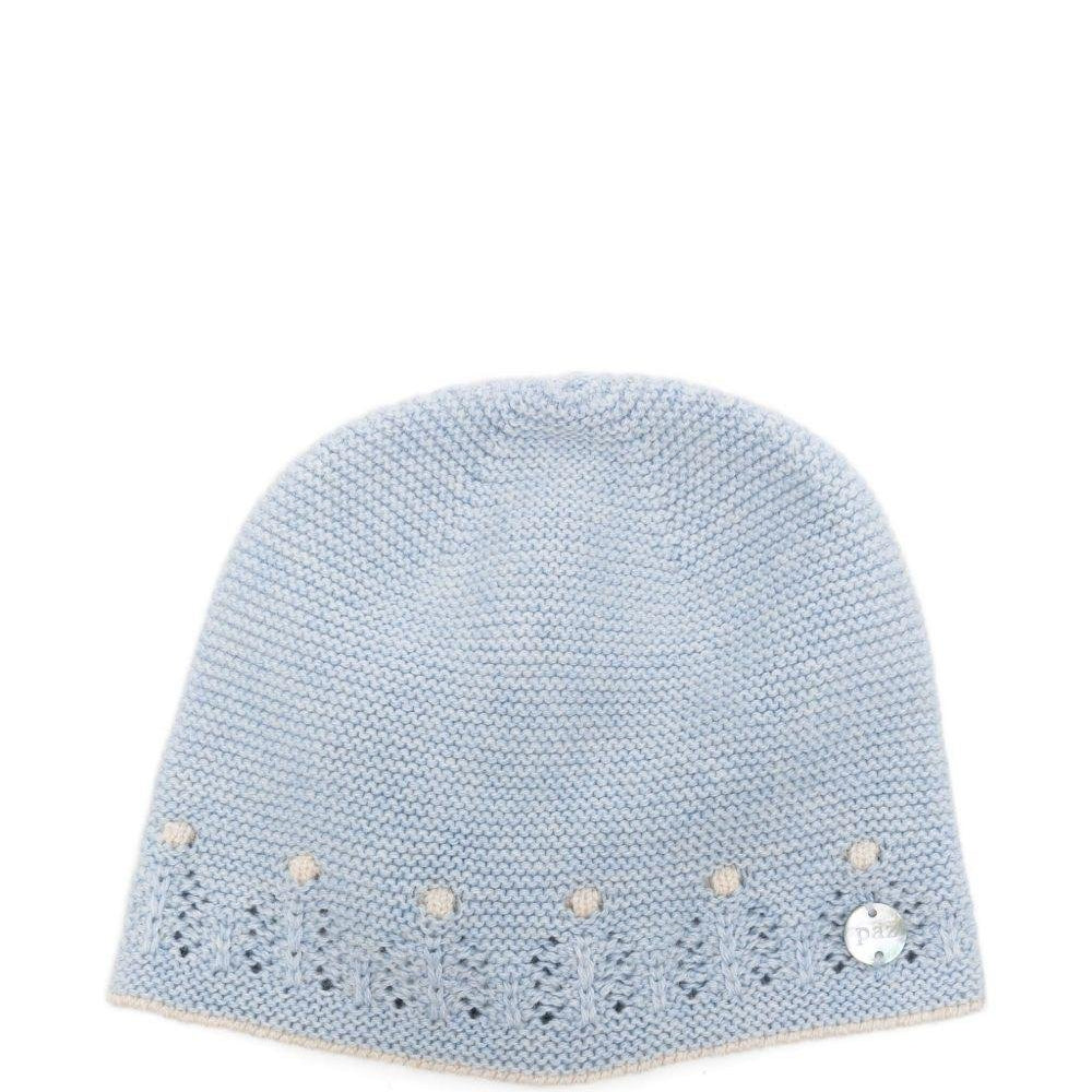 Berretto per neonati Paz Rodrìguez azzurro con occhielli - Rubino Kids