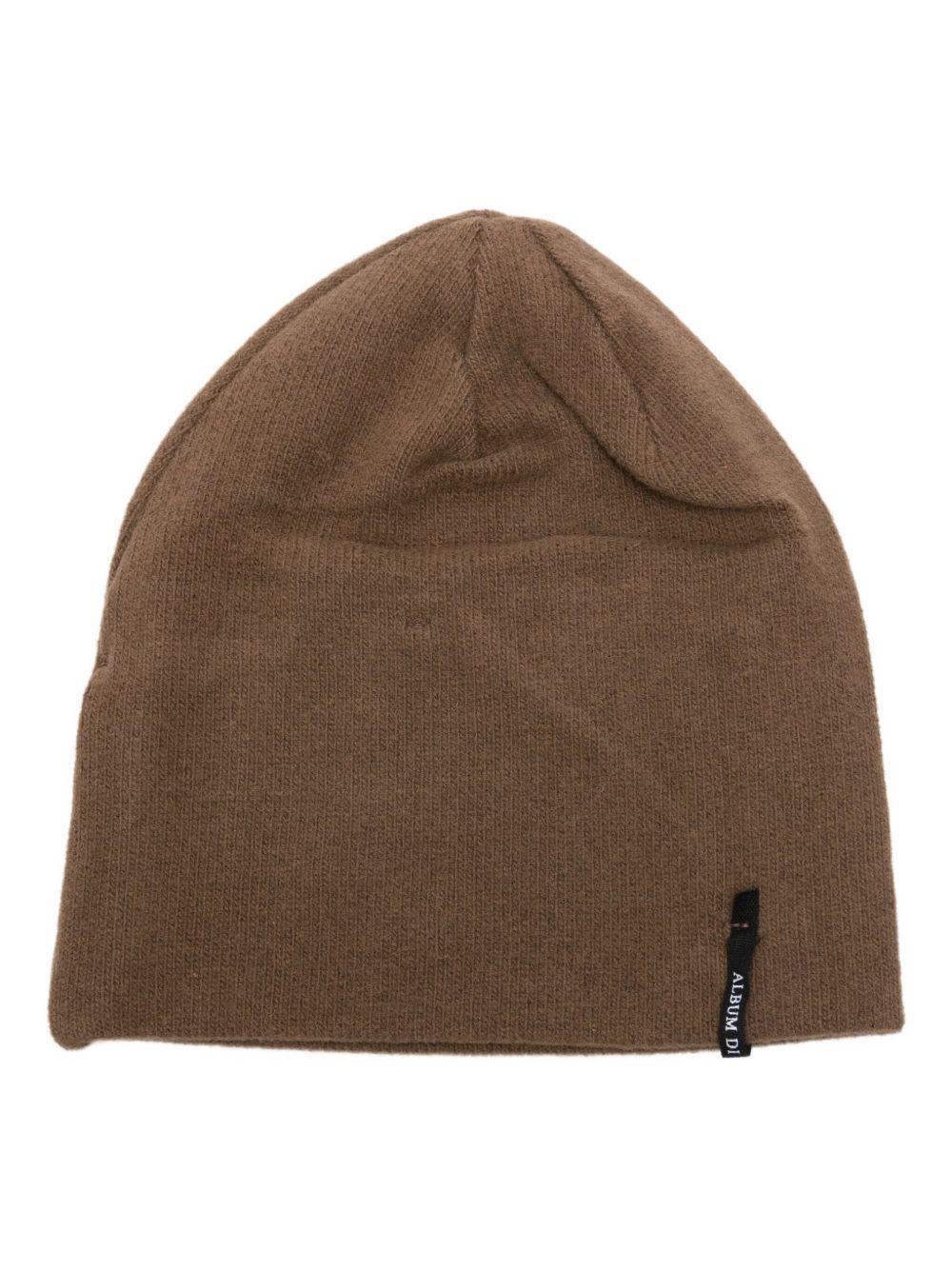 Berretto per neonato Album di Famiglia Kids marrone con etichetta con logo - Rubino Kids