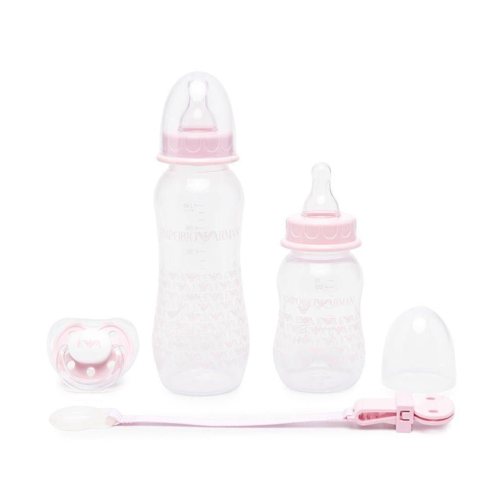 Biberon per neonata Emporio Armani Kids rosa con stampa grafica all - over - Rubino Kids