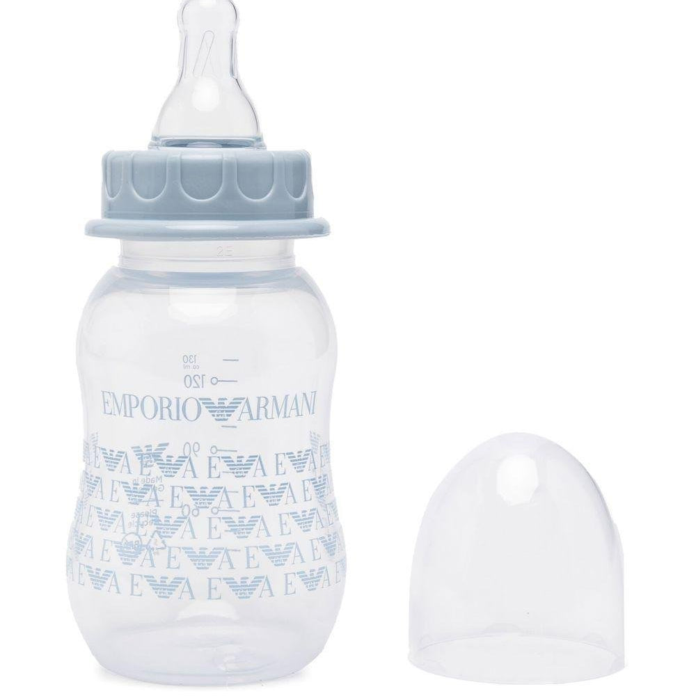 Biberon per neonato Emporio Armani Kids azzurro con stampa del logo - Rubino Kids