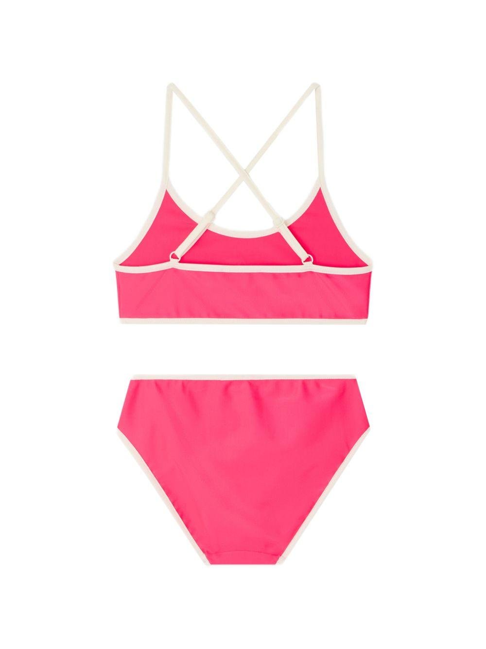 Bikini Lura per bambina Bonpoint rosa con logo ciliegie - Rubino Kids