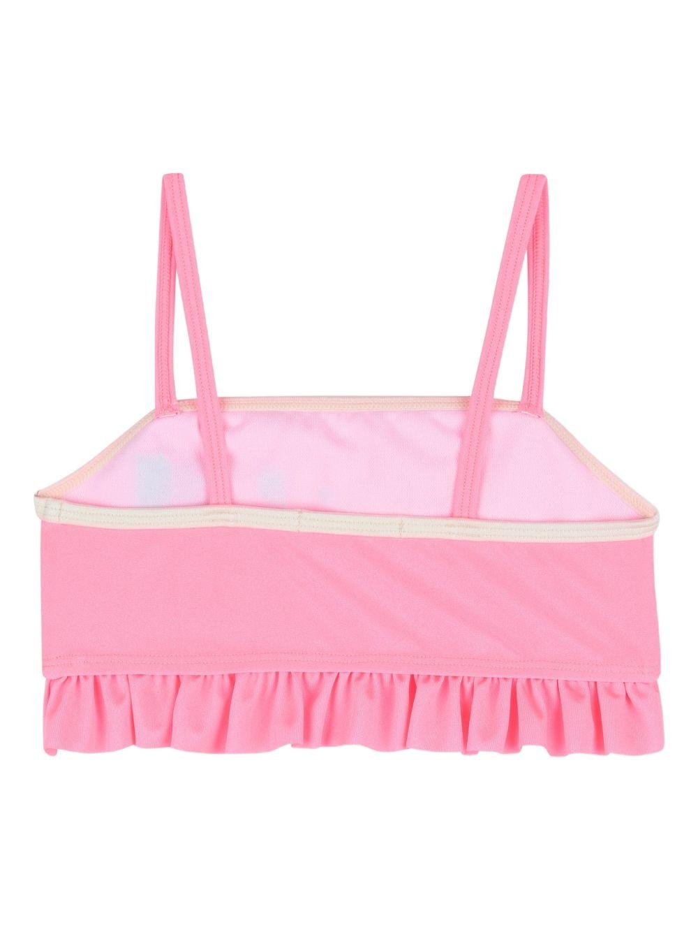 Bikini per bambina Billieblush rosa con stampa grafica - Rubino Kids