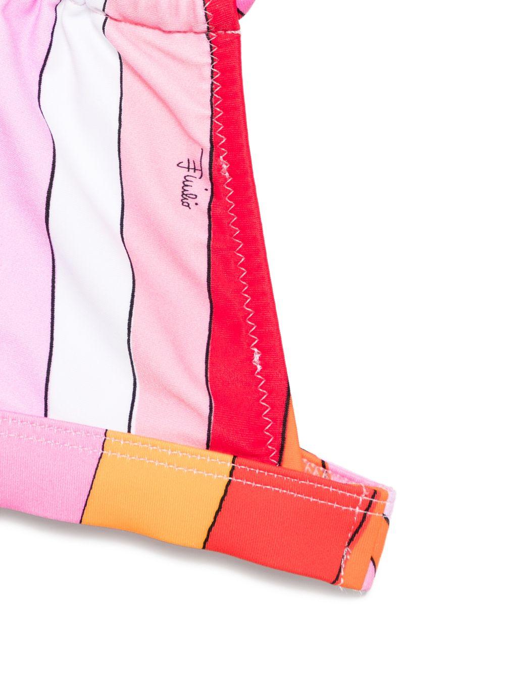 Bikini per bambina Emilio Pucci Junior rosa a righe - Rubino Kids