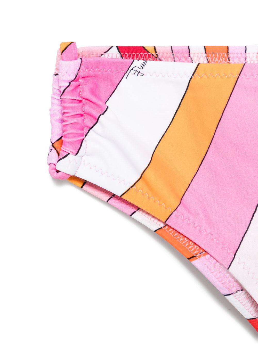 Bikini per bambina Emilio Pucci Junior rosa a righe - Rubino Kids