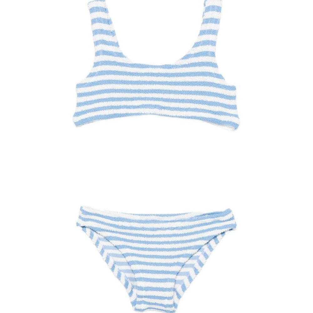 Bikini per bambina MC2 Saint Barth Kids azzurro con design a righe - Rubino Kids