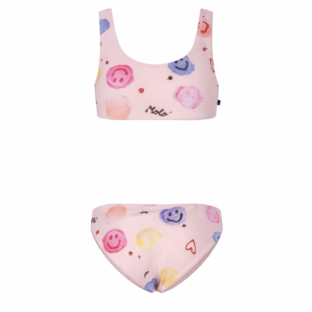 Bikini per bambina Molo Kids bianco a scollo ampio - Rubino Kids