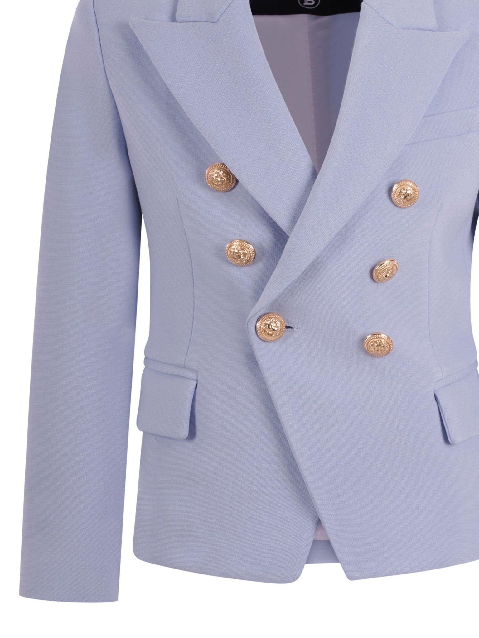 Blazer doppiopetto per bambino Balmain Kids azzurro con bottoni dorati - Rubino Kids
