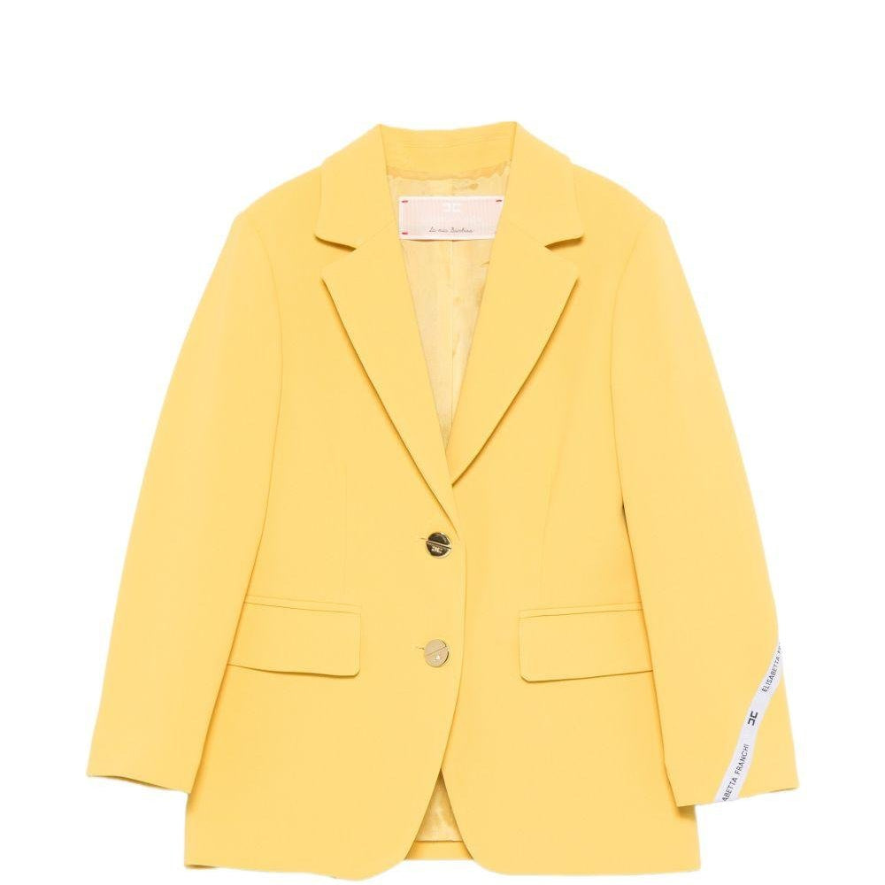 Blazer per bambina Elisabetta Franchi La Mia Bambina giallo con dettaglio logo - Rubino Kids