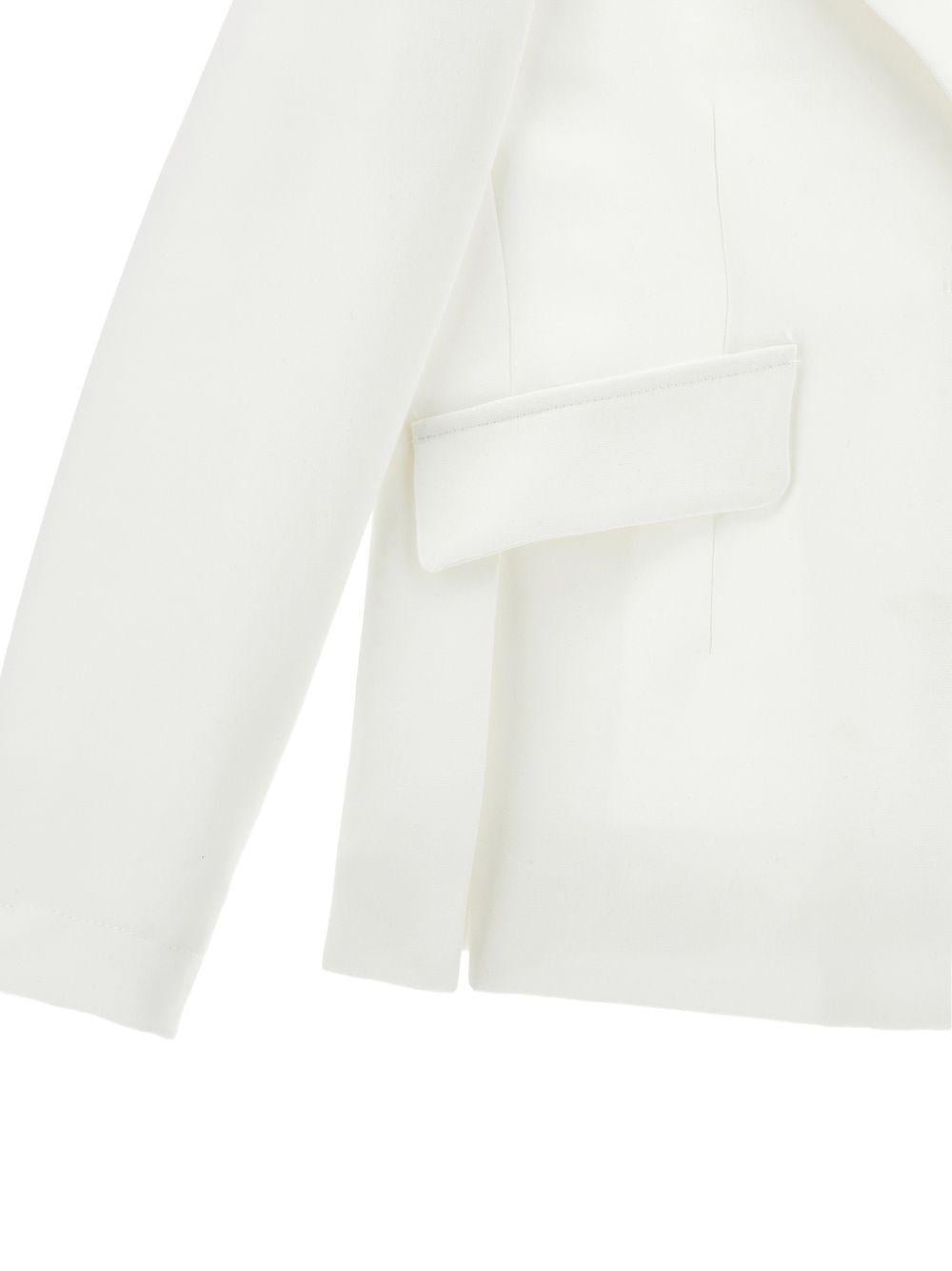 Blazer per bambina Monnalisa bianco con applicazione fiore - Rubino Kids
