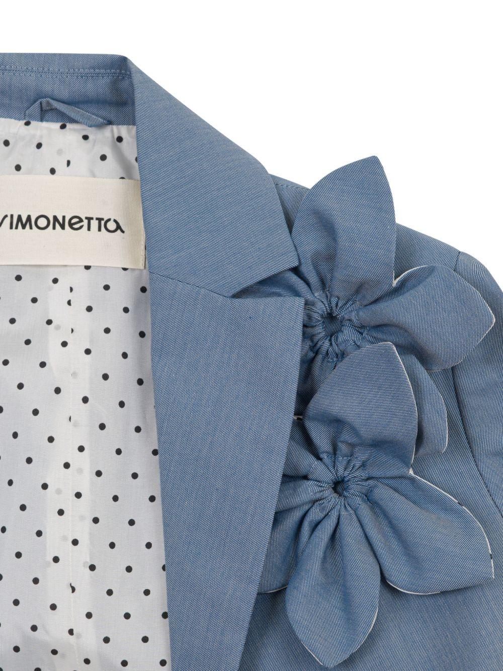 Blazer per bambina Simonetta blu con applicazione floreale - Rubino Kids