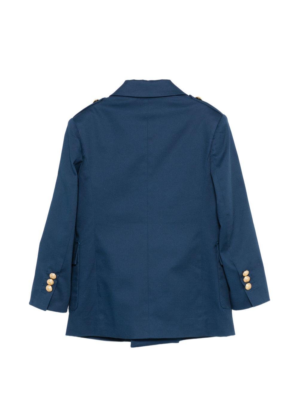 Blazer per bambino Balmain Kids blu con bottoni color oro - Rubino Kids
