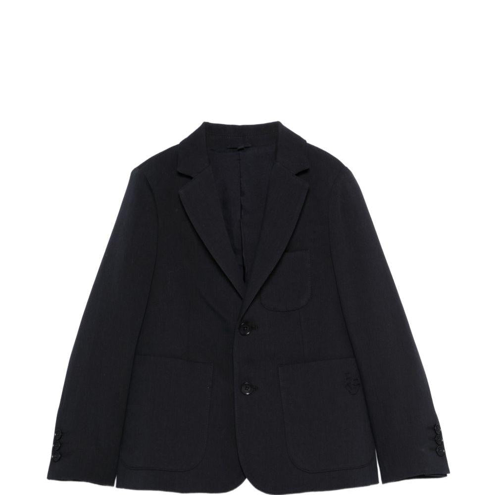 Blazer per bambino Emporio Armani Kids blu con revers classici - Rubino Kids
