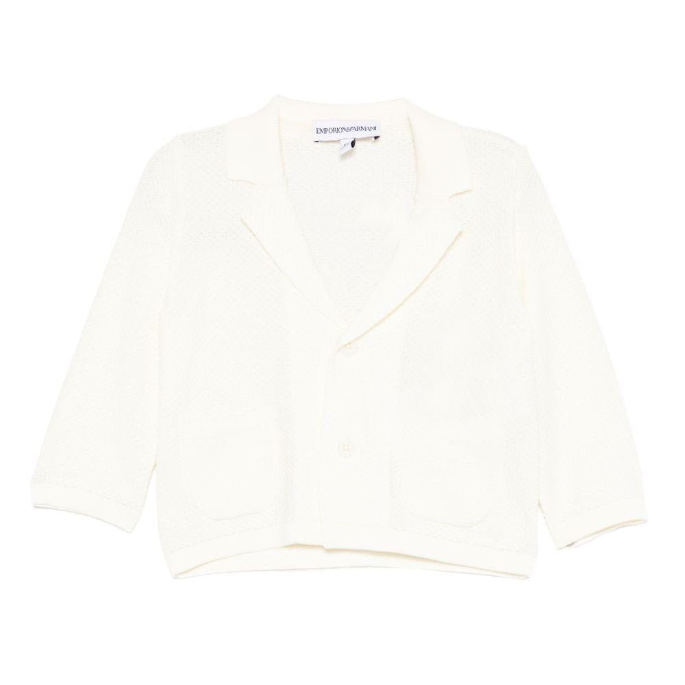 Blazer per neonato Emporio Armani Kids bianco a maniche lunghe - Rubino Kids