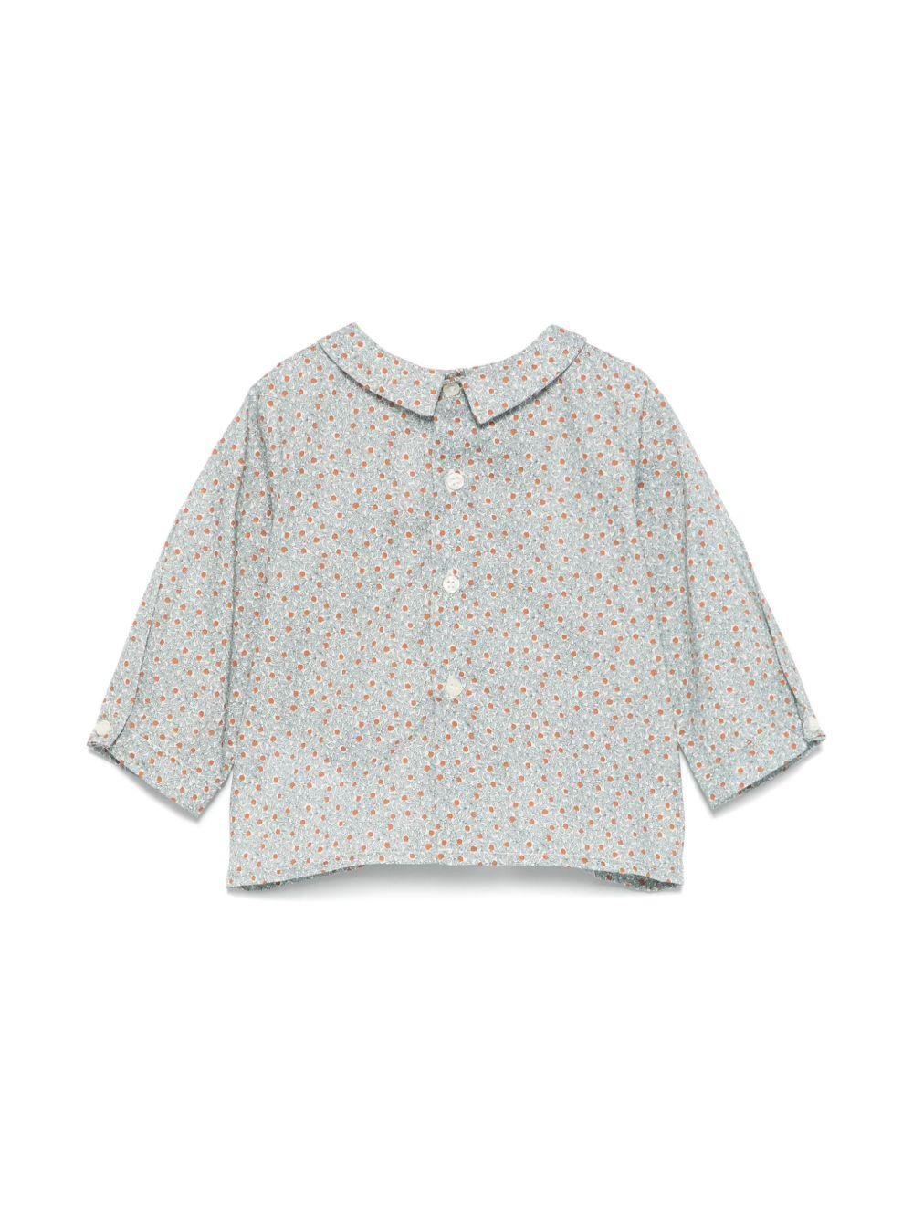 Blusa Florent per neonata Bonpoint azzurro con colletto rotondo - Rubino Kids