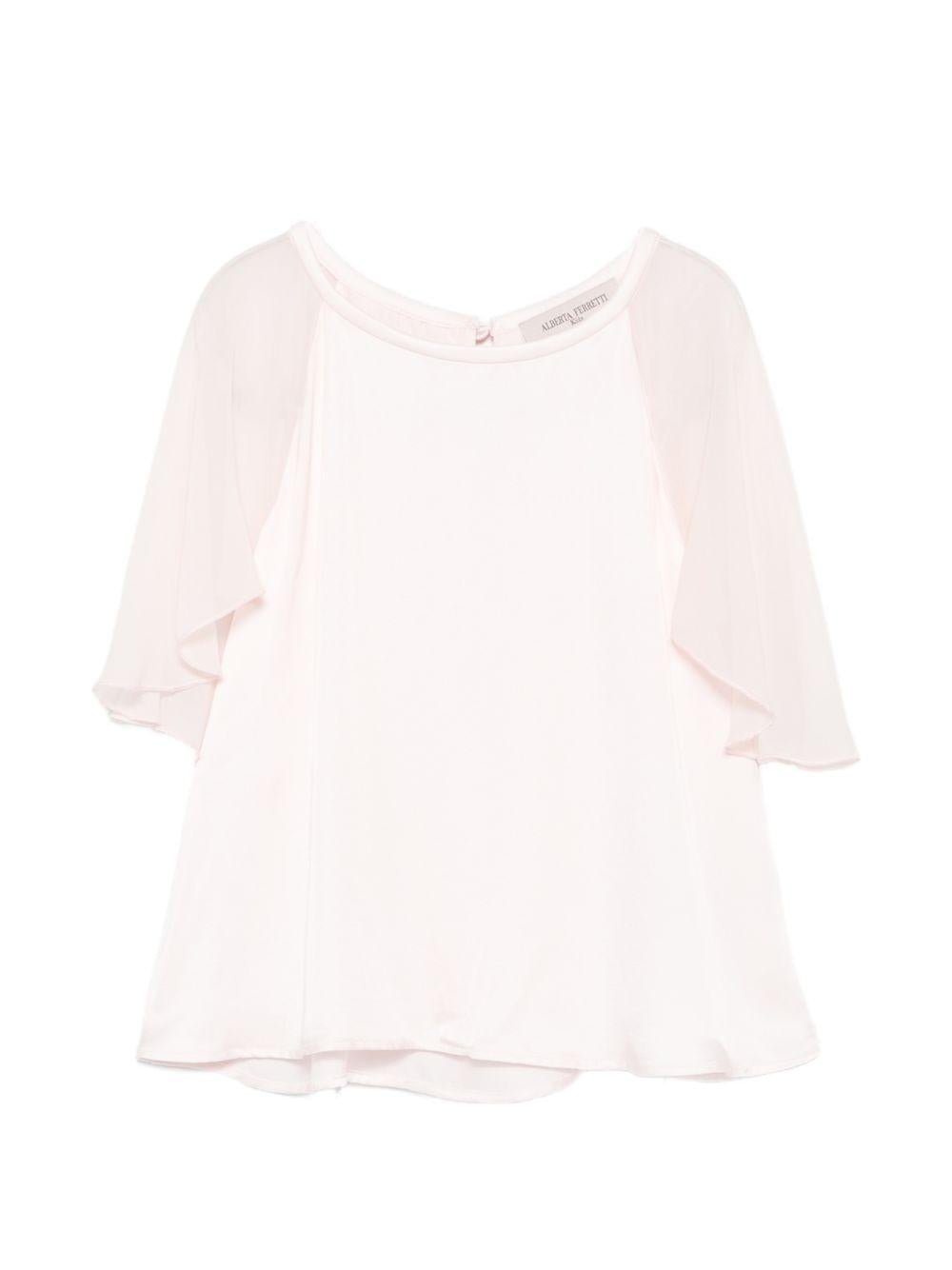 Blusa per bambina Alberta Ferretti Kids rosa con ruches - Rubino Kids