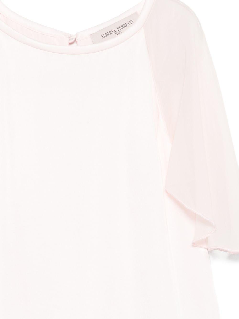 Blusa per bambina Alberta Ferretti Kids rosa con ruches - Rubino Kids
