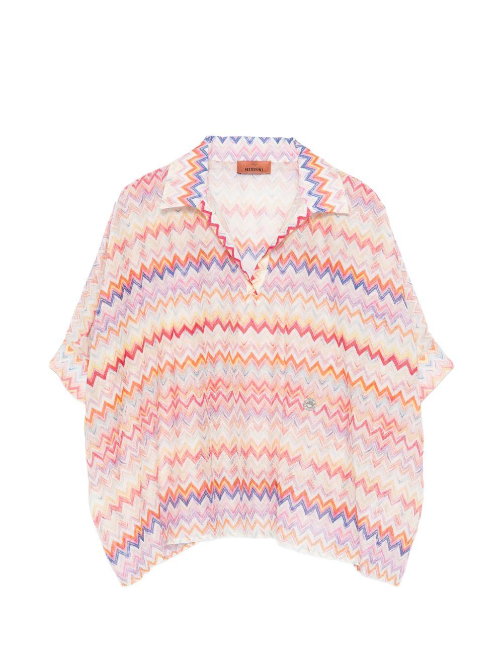 Blusa per bambina Missoni Kids multicolore con motivo a chevron - Rubino Kids