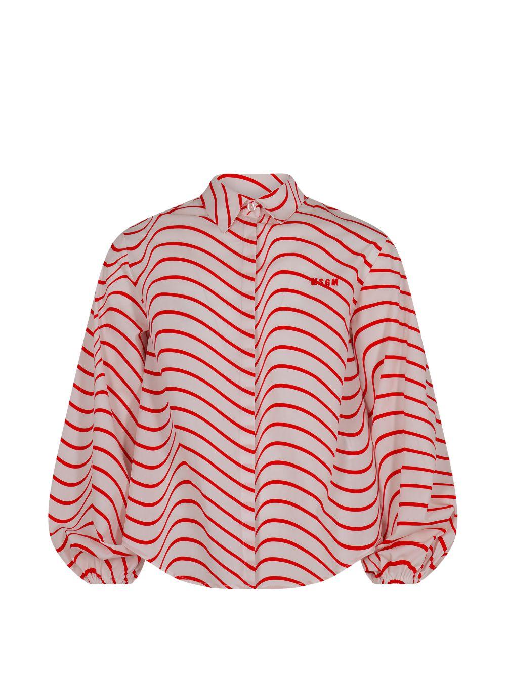 Blusa per bambina MSGM Kids con motivo a righe rosse - Rubino Kids